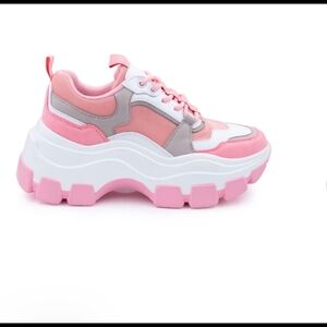 Stylish Pink and White Women's Sneakers